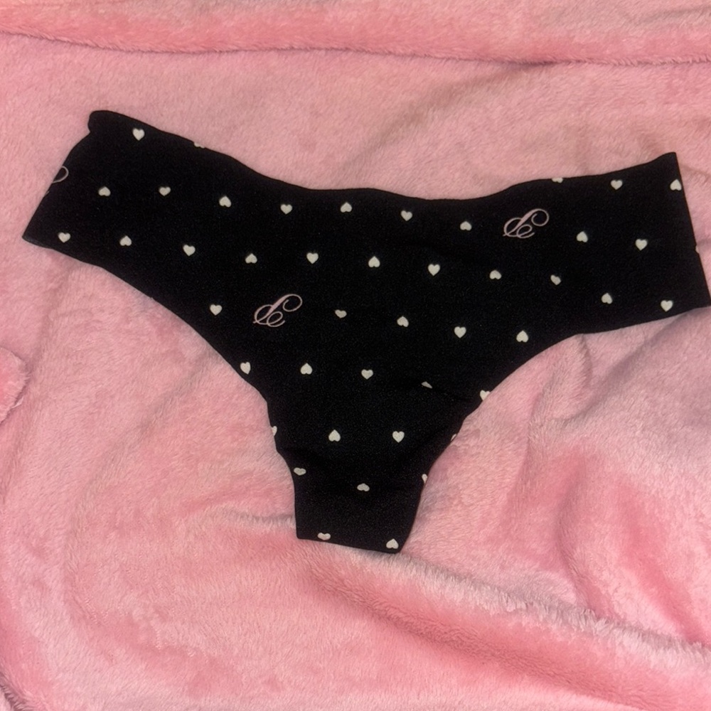 PINK Victoria's Secret Black and White Polka Dot Thong